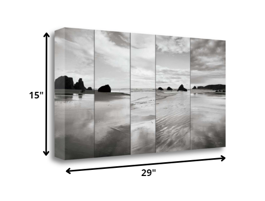 HomeRoots 29" Modern Black and White Beach Giclee Wrap Canvas Wall Art