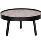 HomeRoots 29" Natural And Black Iron Round Coffee Table