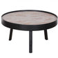 HomeRoots 29" Natural And Black Iron Round Coffee Table