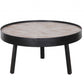 HomeRoots 29" Natural And Black Iron Round Coffee Table