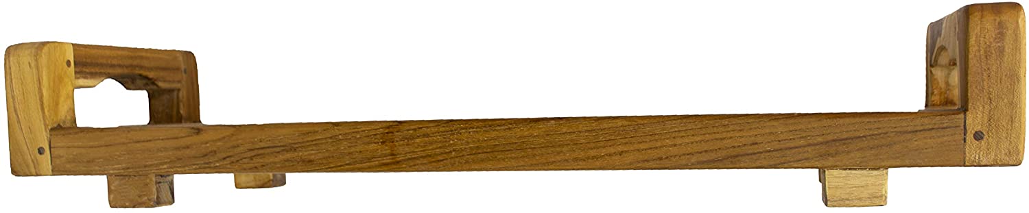 HomeRoots 29" Natural Teak Wood Bath Tray and Seat With Handles