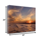 HomeRoots 29" Orange Sunset Over The Ocean 3 Giclee Wrap Canvas Wall Art