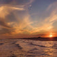 HomeRoots 29" Orange Sunset Over The Ocean 3 Giclee Wrap Canvas Wall Art