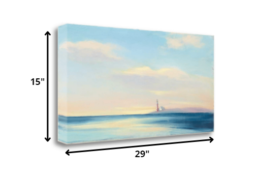 HomeRoots 29" Peaceful Ocean Sunset View 1 Giclee Wrap Canvas Wall