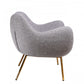 HomeRoots 29" Plush Grey Comfy Accent Chair With Gold Base Finish