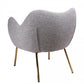 HomeRoots 29" Plush Grey Comfy Accent Chair With Gold Base Finish