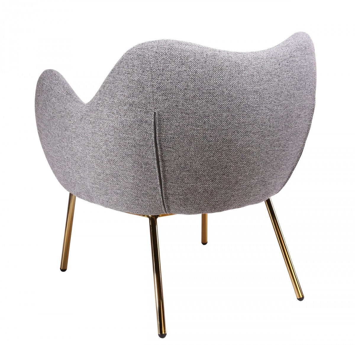 HomeRoots 29" Plush Grey Comfy Accent Chair With Gold Base Finish