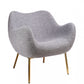 HomeRoots 29" Plush Grey Comfy Accent Chair With Gold Base Finish