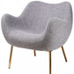 HomeRoots 29" Plush Grey Comfy Accent Chair With Gold Base Finish