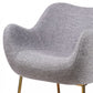 HomeRoots 29" Plush Grey Comfy Accent Chair With Gold Base Finish