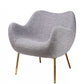 HomeRoots 29" Plush Grey Comfy Accent Chair With Gold Base Finish