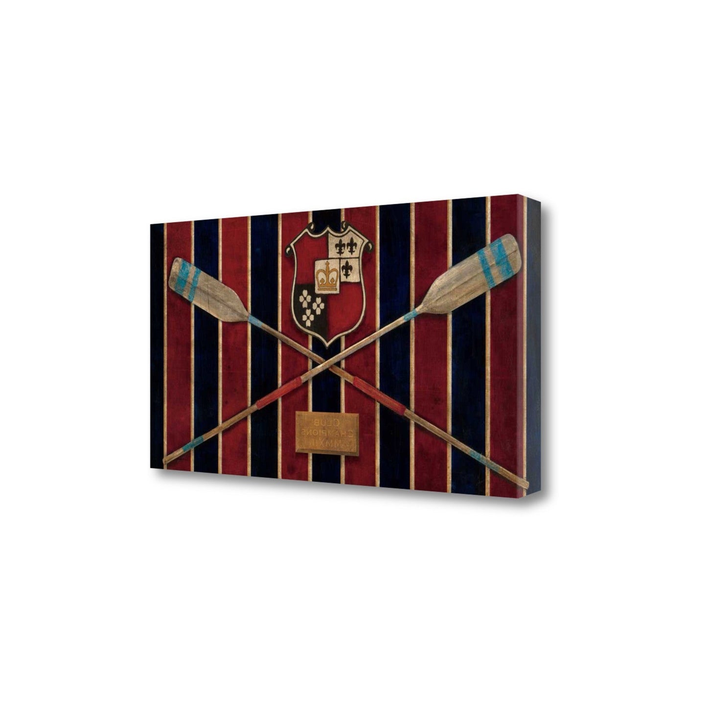 HomeRoots 29" Rowing Team Crest Giclee Wrap Canvas Wall Art
