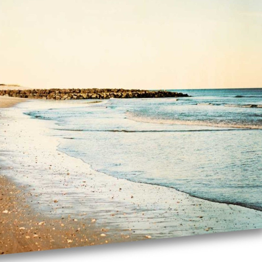 HomeRoots 29" Turquoise Backwash Beautiful Coastal Beach Giclee Wrap Canvas Wall Art