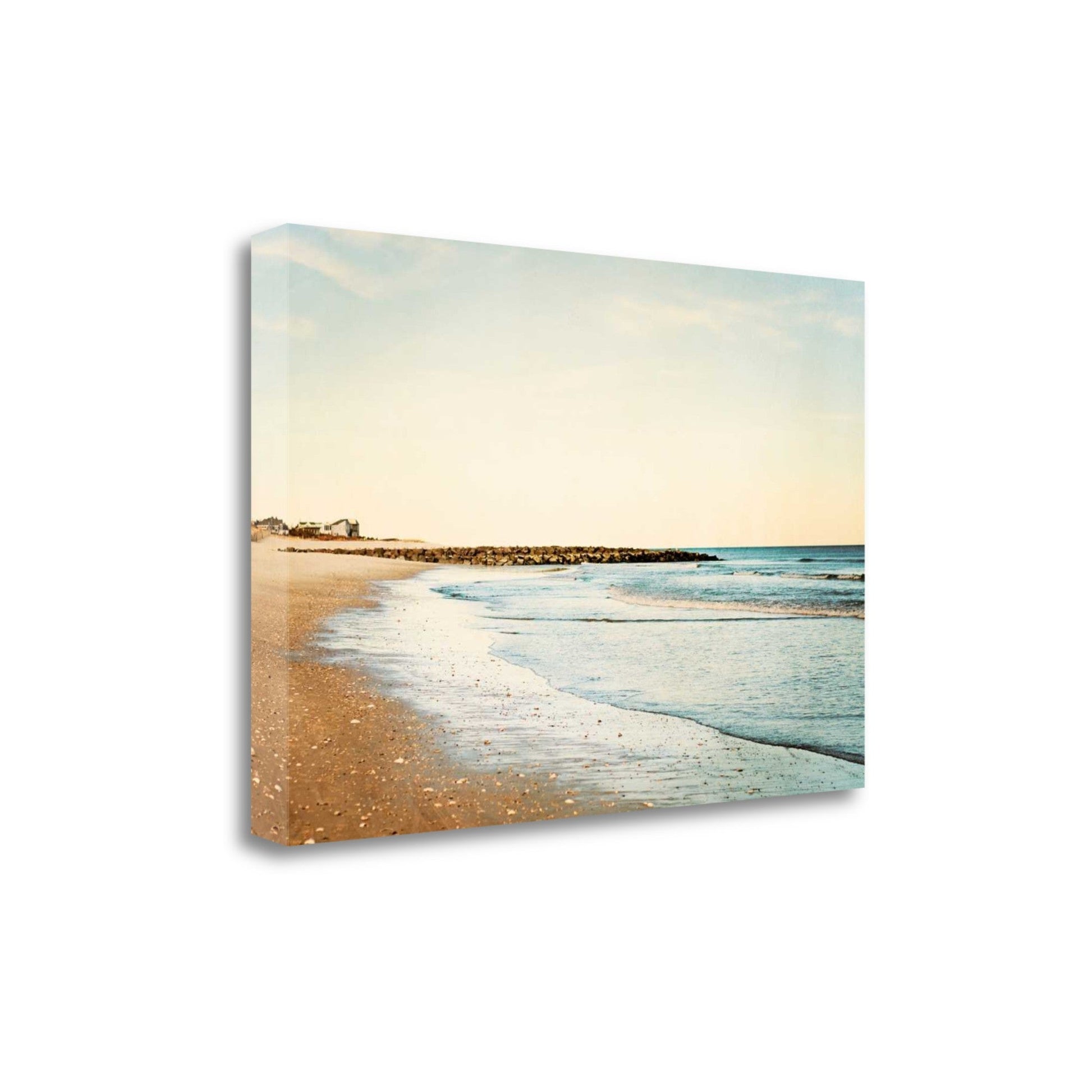 HomeRoots 29" Turquoise Backwash Beautiful Coastal Beach Giclee Wrap Canvas Wall Art
