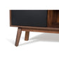 HomeRoots 29" Veneer MDF And Wood Buffet In Walnut And Black