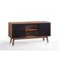 HomeRoots 29" Veneer MDF And Wood Buffet In Walnut And Black