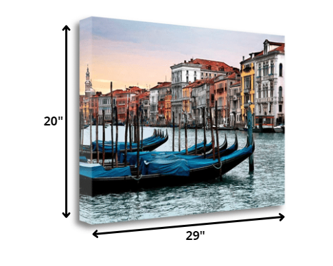HomeRoots 29" Venice Italy Sunset View 2 Giclee Wrap Canvas Wall