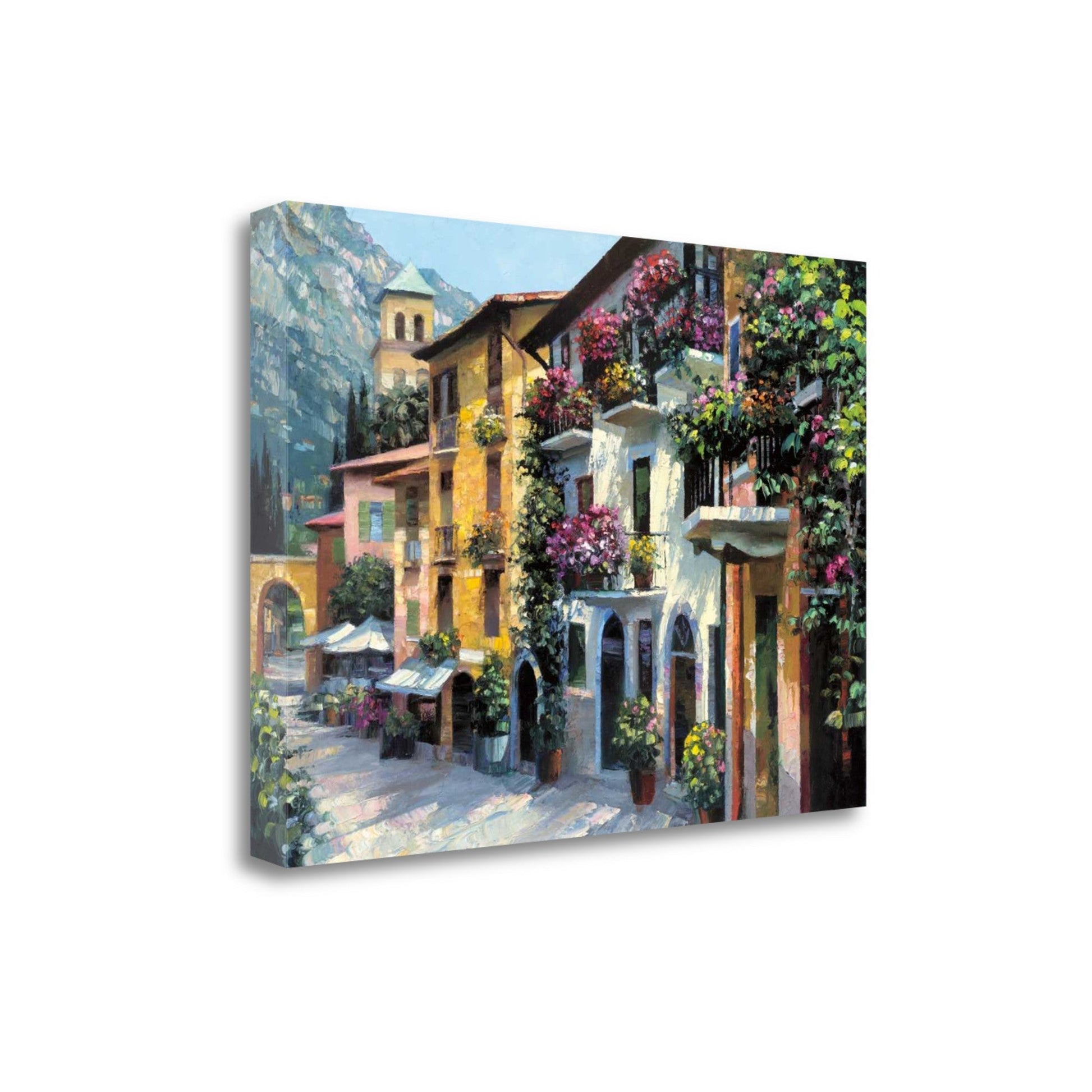 HomeRoots 29" Village Pathway and Colorful Buildings Giclee Wrap Canvas Wall Art