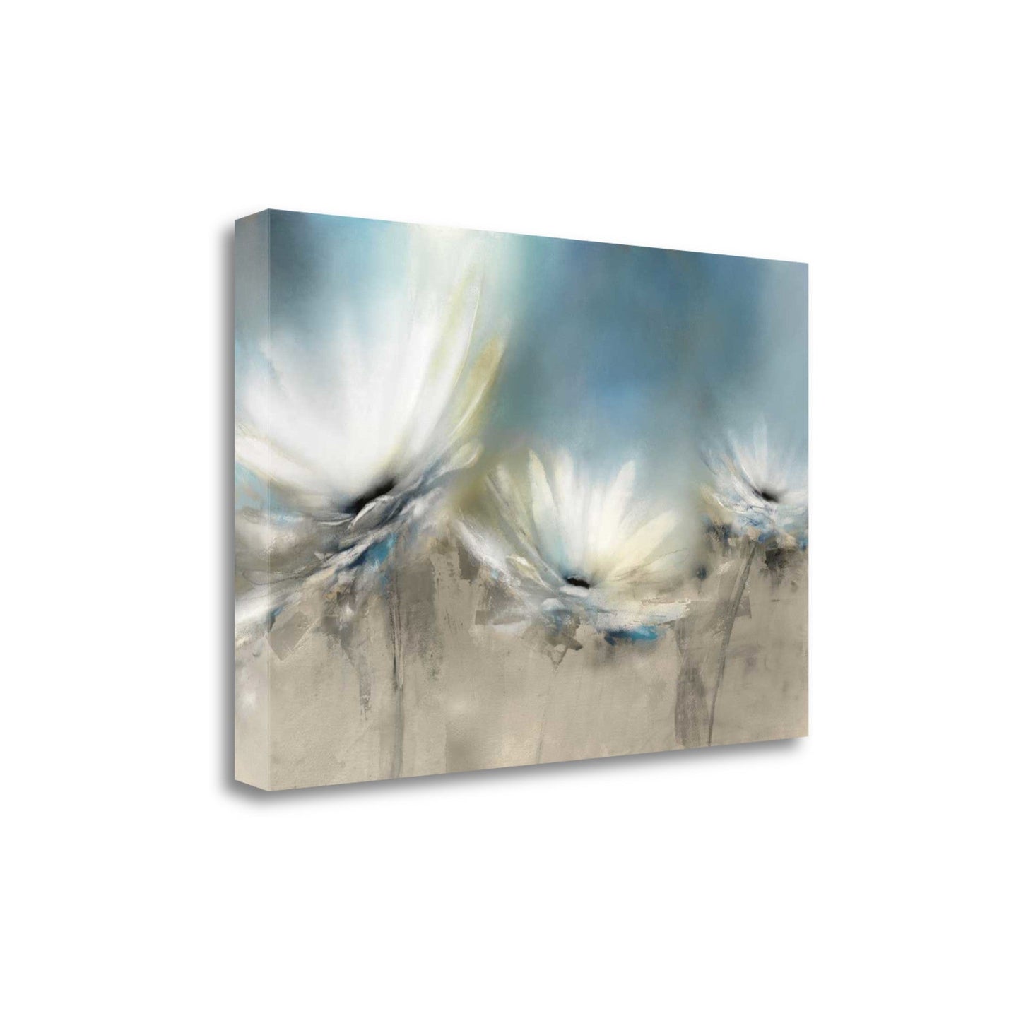 HomeRoots 29" Whimsical White Daisies Print on Gallery Wrap Canvas Wall Art