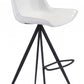 HomeRoots 29" White And Black Steel Low Back Bar Height Chairs in Set of Two