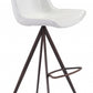 HomeRoots 29" White And Black Steel Low Back Bar Height Chairs in Set of Two