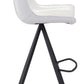 HomeRoots 29" White And Black Steel Low Back Bar Height Chairs in Set of Two
