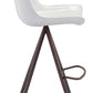 HomeRoots 29" White And Black Steel Low Back Bar Height Chairs in Set of Two