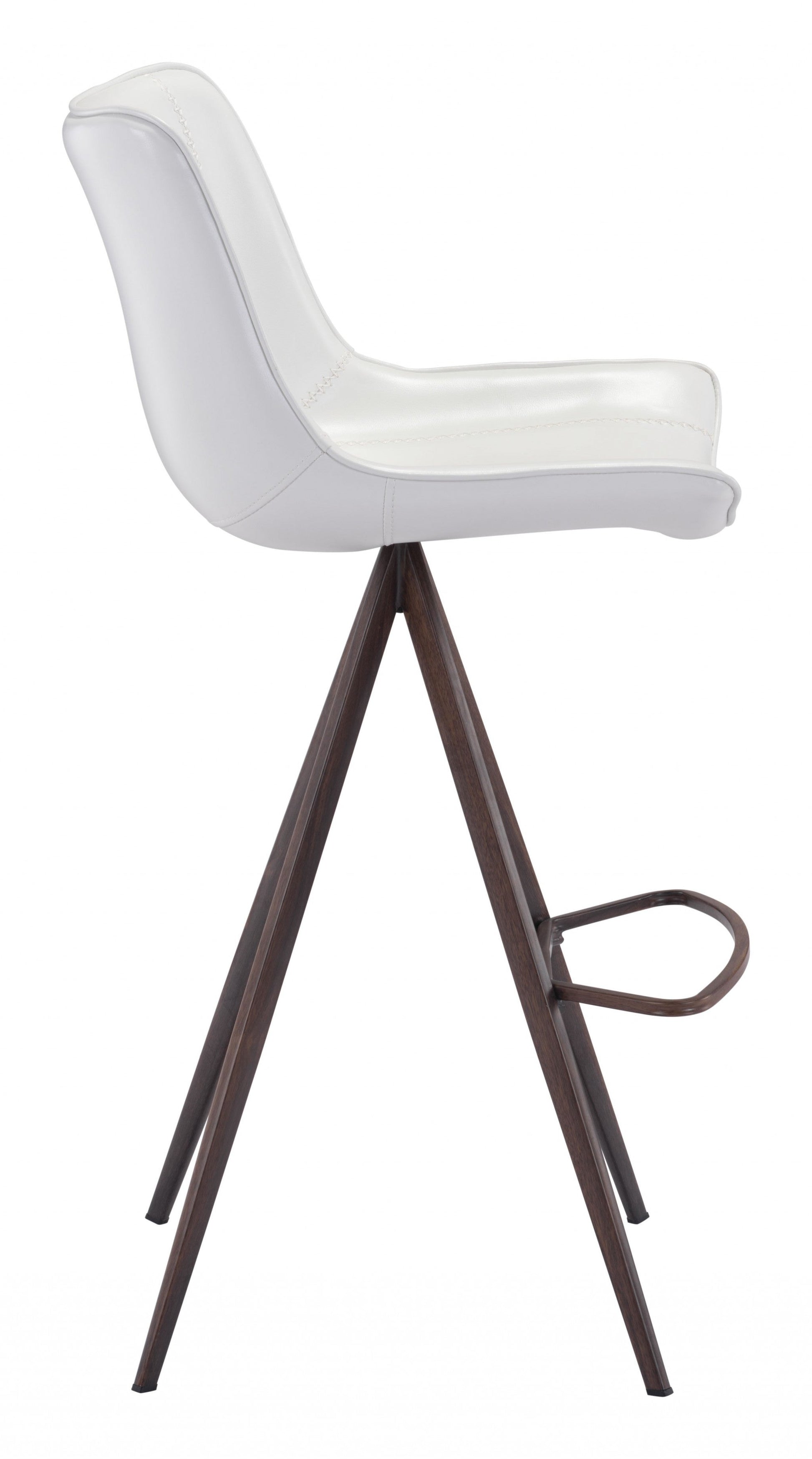 HomeRoots 29" White And Black Steel Low Back Bar Height Chairs in Set of Two