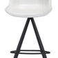 HomeRoots 29" White And Black Steel Low Back Bar Height Chairs in Set of Two