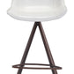 HomeRoots 29" White And Black Steel Low Back Bar Height Chairs in Set of Two