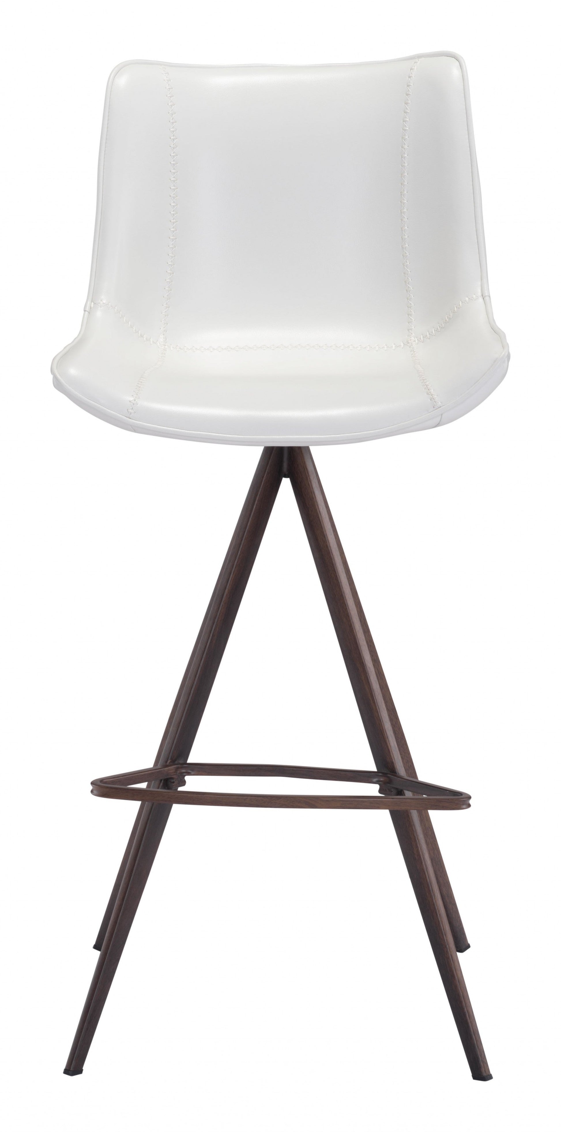 HomeRoots 29" White And Black Steel Low Back Bar Height Chairs in Set of Two