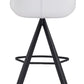 HomeRoots 29" White And Black Steel Low Back Bar Height Chairs in Set of Two