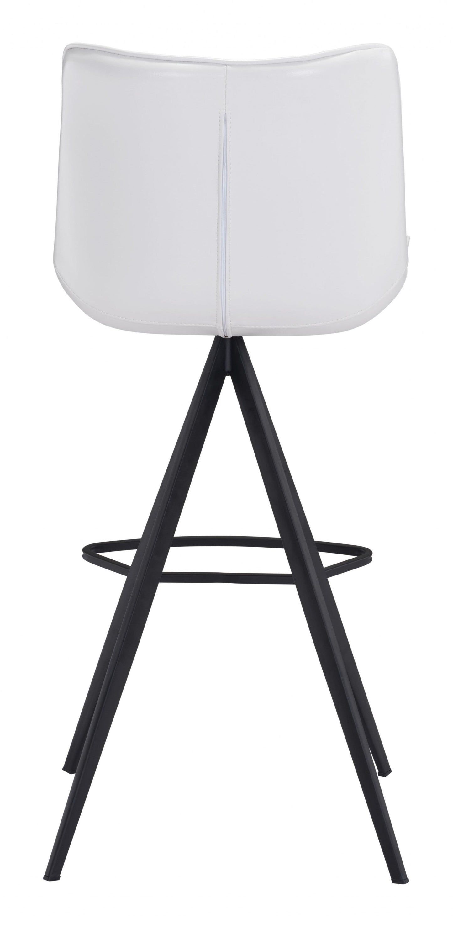 HomeRoots 29" White And Black Steel Low Back Bar Height Chairs in Set of Two