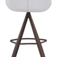 HomeRoots 29" White And Black Steel Low Back Bar Height Chairs in Set of Two