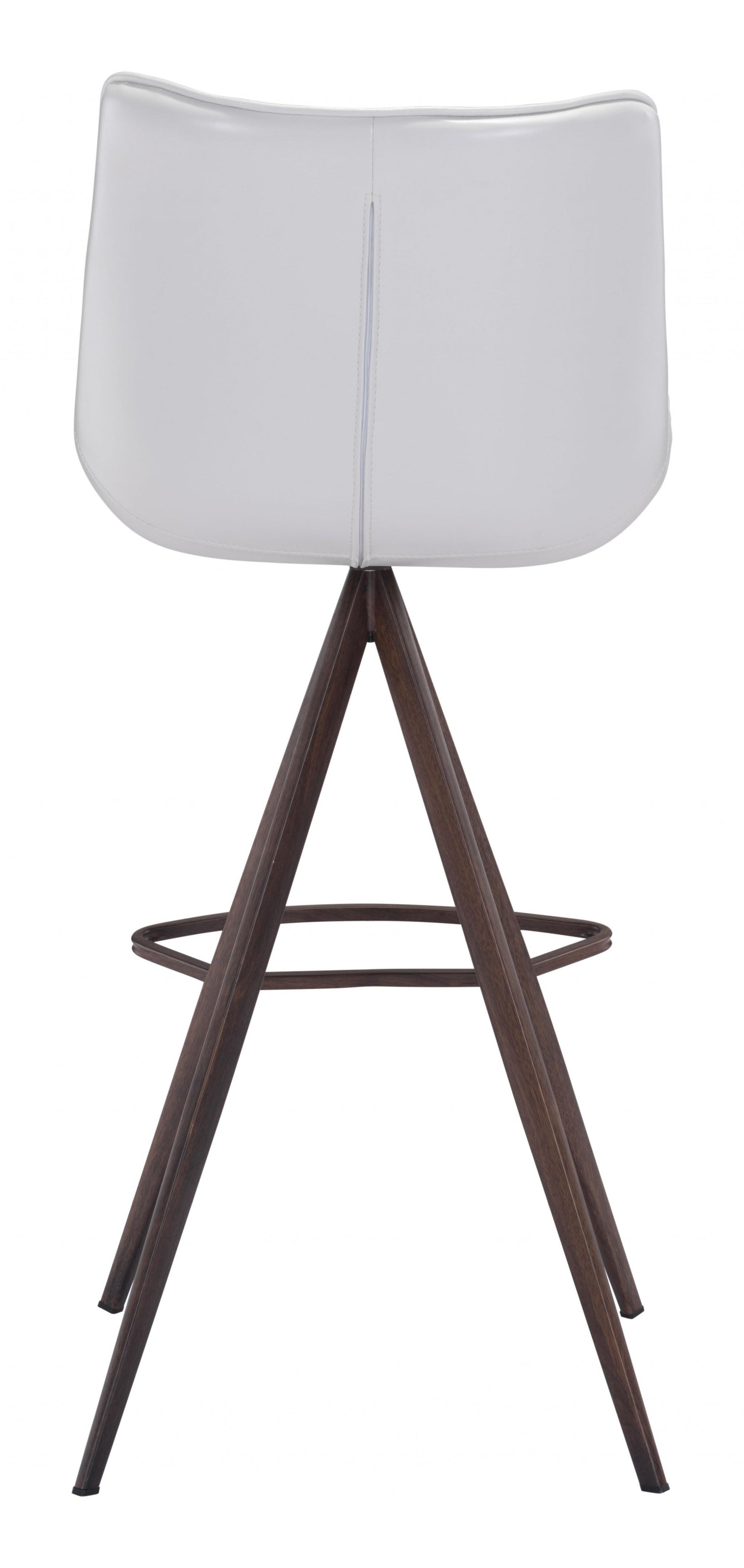 HomeRoots 29" White And Black Steel Low Back Bar Height Chairs in Set of Two