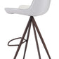 HomeRoots 29" White And Black Steel Low Back Bar Height Chairs in Set of Two