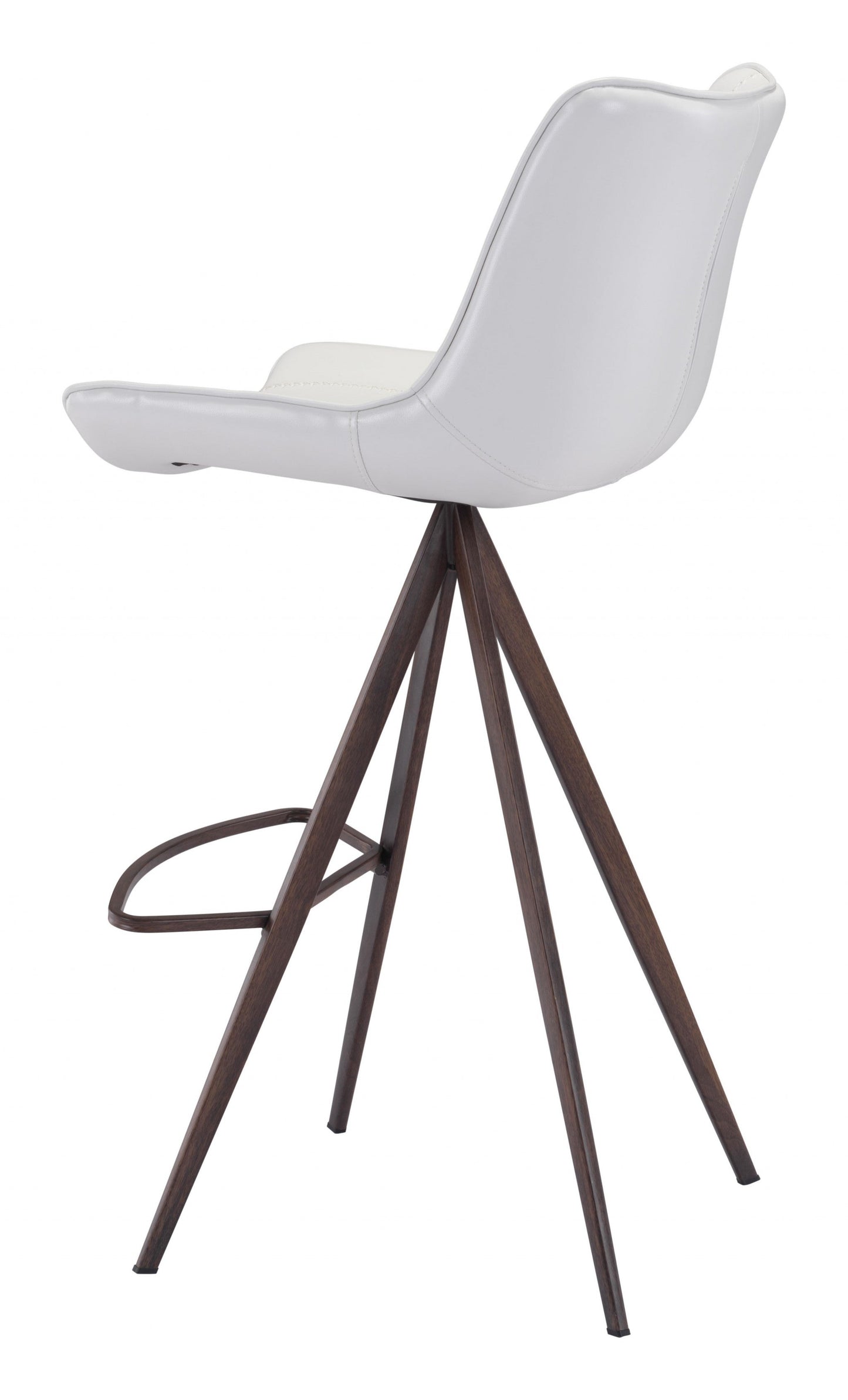 HomeRoots 29" White And Black Steel Low Back Bar Height Chairs in Set of Two