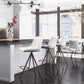 HomeRoots 29" White And Black Steel Low Back Bar Height Chairs in Set of Two