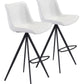 HomeRoots 29" White And Black Steel Low Back Bar Height Chairs in Set of Two