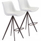 HomeRoots 29" White And Black Steel Low Back Bar Height Chairs in Set of Two