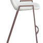 HomeRoots 29" White And Brown Steel Low Back Bar Height Chairs in Set of Two