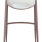 HomeRoots 29" White And Brown Steel Low Back Bar Height Chairs in Set of Two