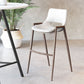 HomeRoots 29" White And Brown Steel Low Back Bar Height Chairs in Set of Two