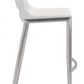 HomeRoots 29" White And Silver Steel Low Back Bar Height Chairs in Set of Two