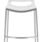 HomeRoots 29" White And Silver Steel Low Back Bar Height Chairs in Set of Two