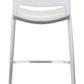 HomeRoots 29" White And Silver Steel Low Back Bar Height Chairs in Set of Two