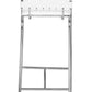 HomeRoots 29" White And Silver Steel Low Back Bar Height Chairs in Set of Two
