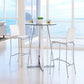 HomeRoots 29" White And Silver Steel Low Back Bar Height Chairs in Set of Two