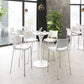 HomeRoots 29" White And Silver Steel Low Back Bar Height Chairs in Set of Two