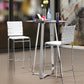 HomeRoots 29" White And Silver Steel Low Back Bar Height Chairs in Set of Two